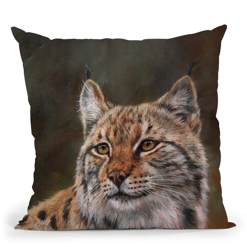 Eurasian Lynx Throw Pillow By David Stribbling
