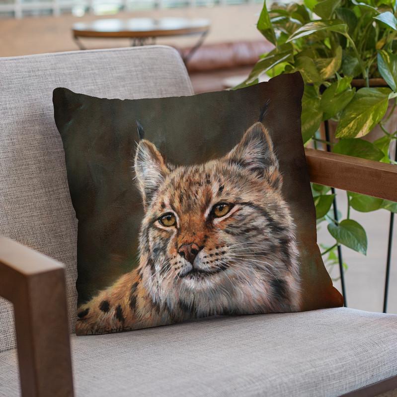 Eurasian Lynx Throw Pillow By David Stribbling