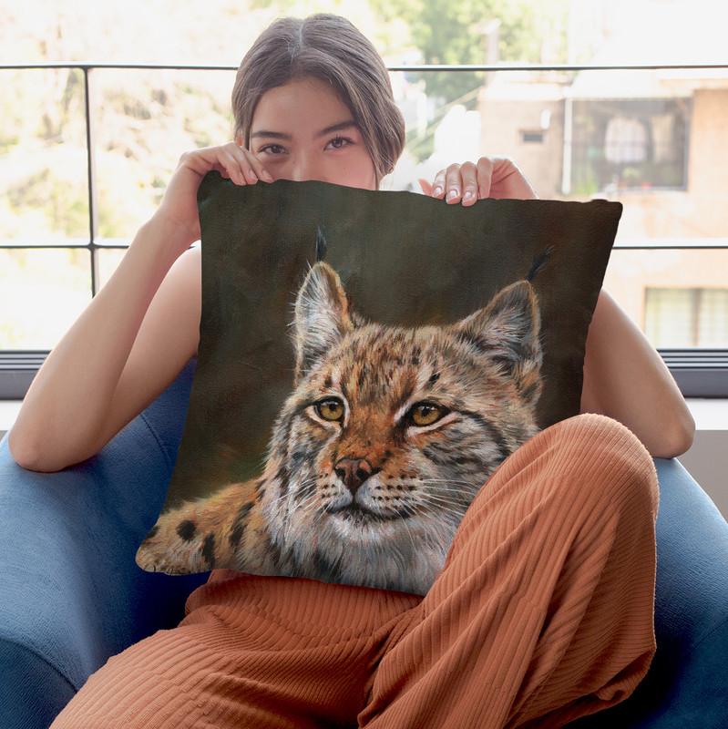 Eurasian Lynx Throw Pillow By David Stribbling