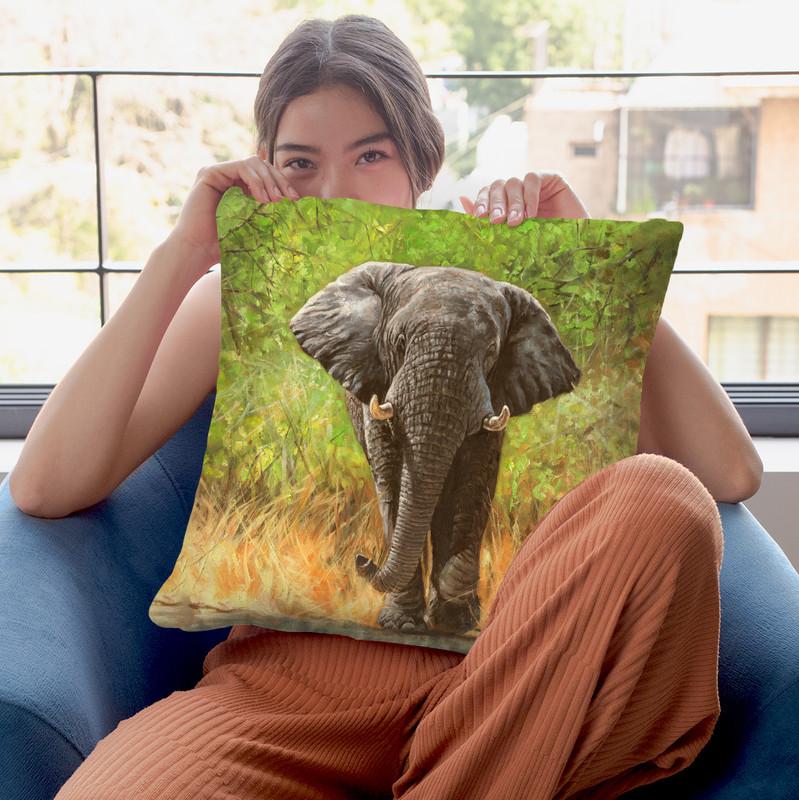 Elephant I Throw Pillow By David Stribbling