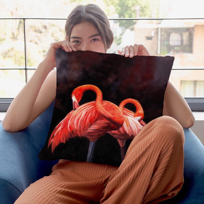 Flamingos Throw Pillow By David Stribbling