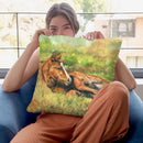 Foal Laying Down Throw Pillow By David Stribbling