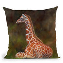 Giraffe Resting Throw Pillow By David Stribbling