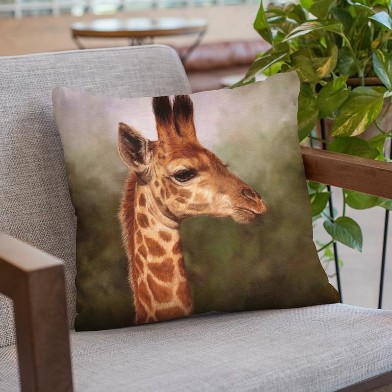 Giraffe Throw Pillow By David Stribbling