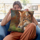 Grey Wolf Face Throw Pillow By David Stribbling