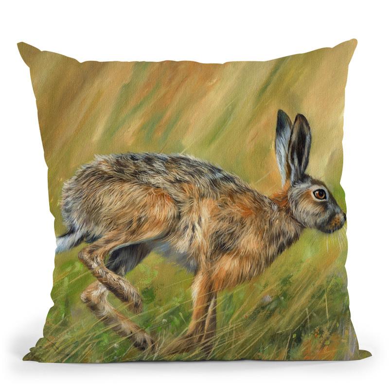 Hare Throw Pillow By David Stribbling