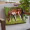 Horse And Foal Grazing Throw Pillow By David Stribbling