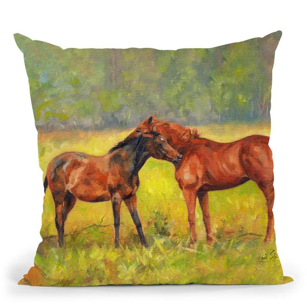 Horses Study Throw Pillow By David Stribbling