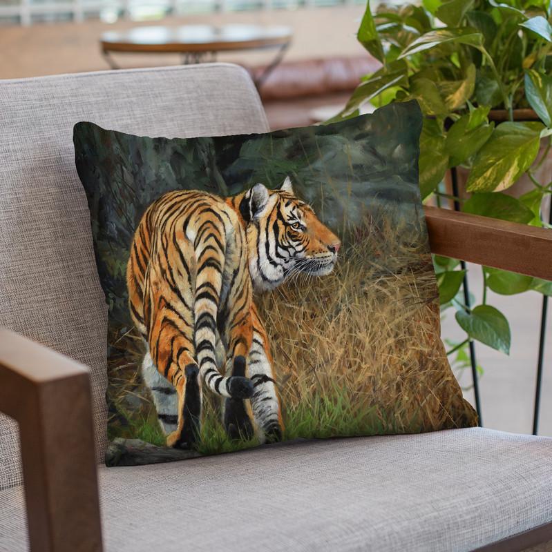 Indo Chinese Tiger Throw Pillow By David Stribbling