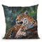 Jaguar In Tree Throw Pillow By David Stribbling