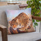 Jaguar On Tree Stump Throw Pillow By David Stribbling