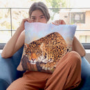 Jaguar On Tree Stump Throw Pillow By David Stribbling