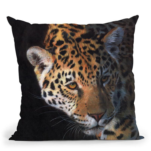 Jaguar Portrait I Throw Pillow By David Stribbling