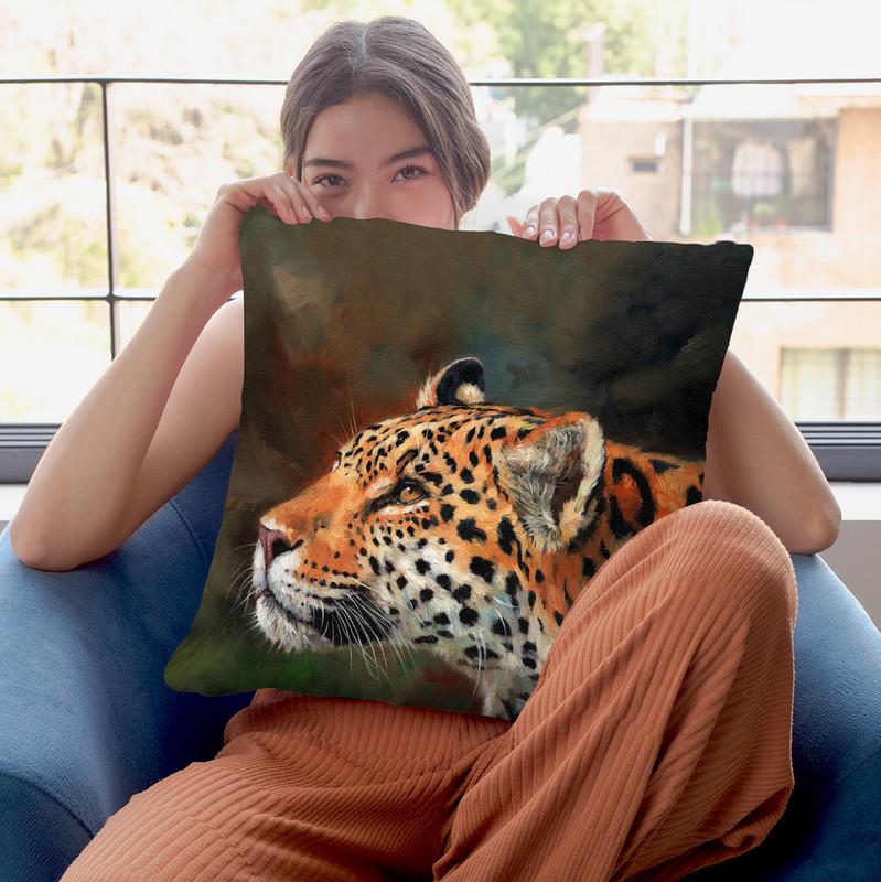 Jaguar Throw Pillow By David Stribbling