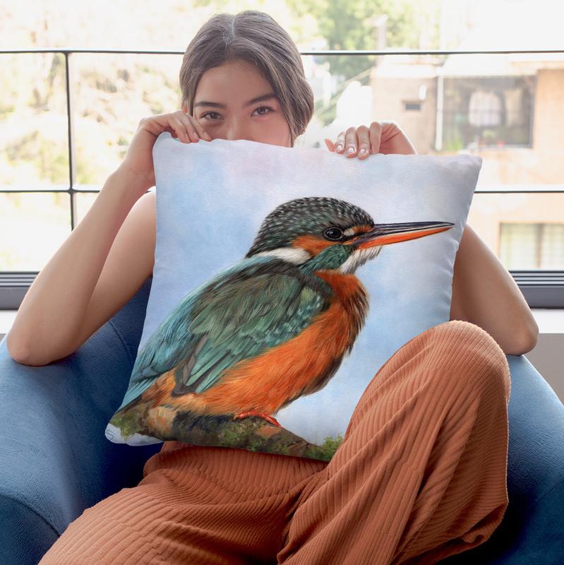 Kingfisher Throw Pillow By David Stribbling