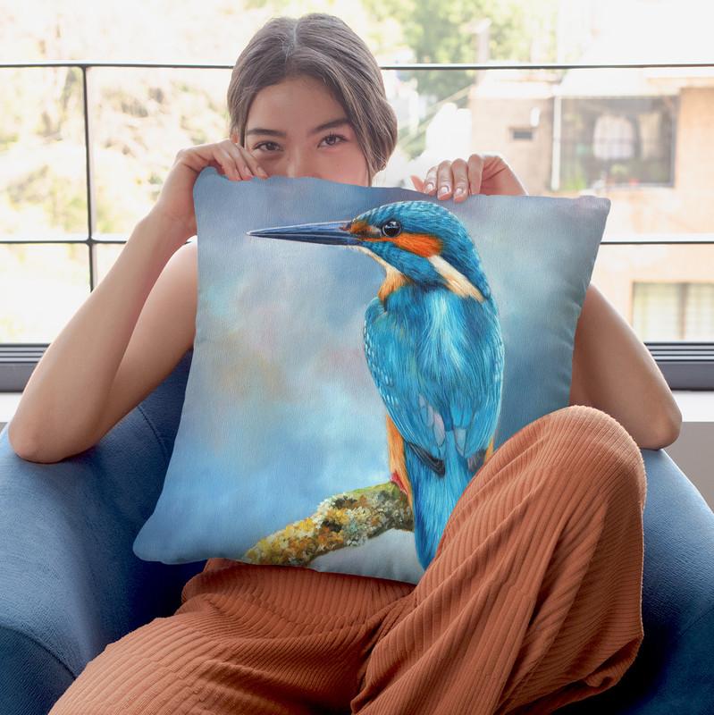 Kingfisher Ii Throw Pillow By David Stribbling