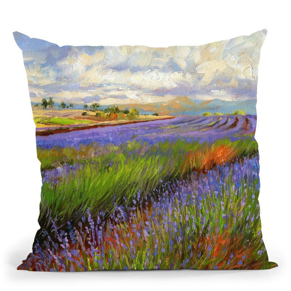 Lavender Field Throw Pillow By David Stribbling