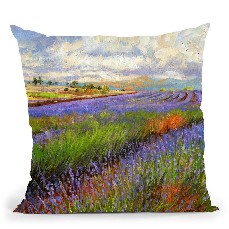 Lavender Field Throw Pillow By David Stribbling