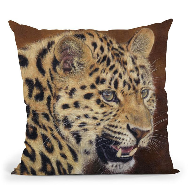 Leopard Growl Throw Pillow By David Stribbling