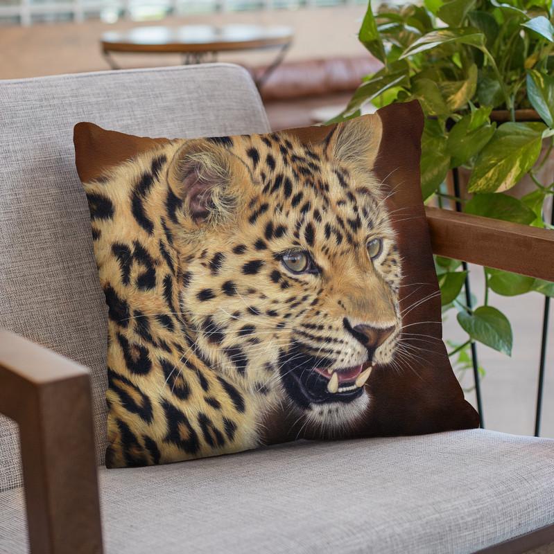 Leopard Growl Throw Pillow By David Stribbling