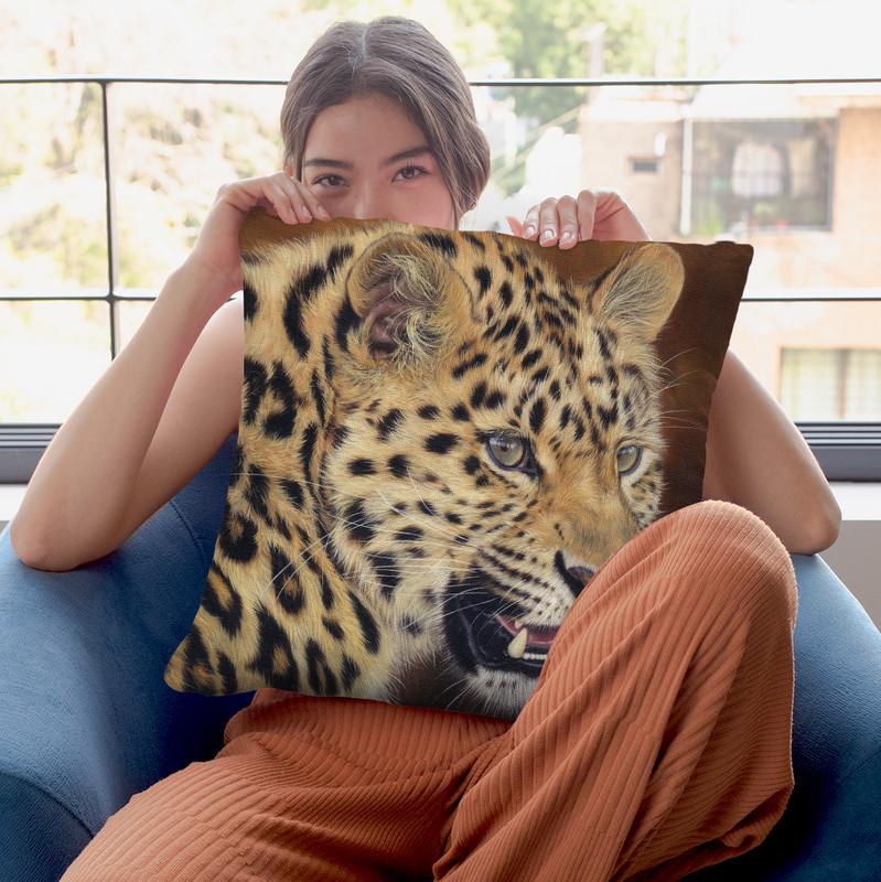Leopard Growl Throw Pillow By David Stribbling