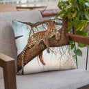 Leopard On A Tree Throw Pillow By David Stribbling