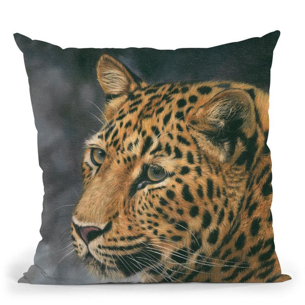 Leopard Portrait Throw Pillow By David Stribbling