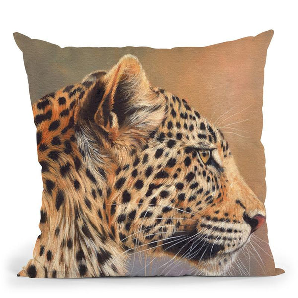 Leopard Profile I Throw Pillow By David Stribbling