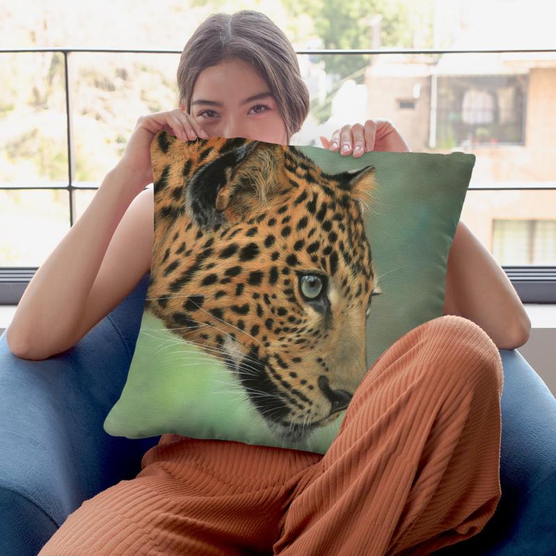 Leopard Profile Ii Throw Pillow By David Stribbling