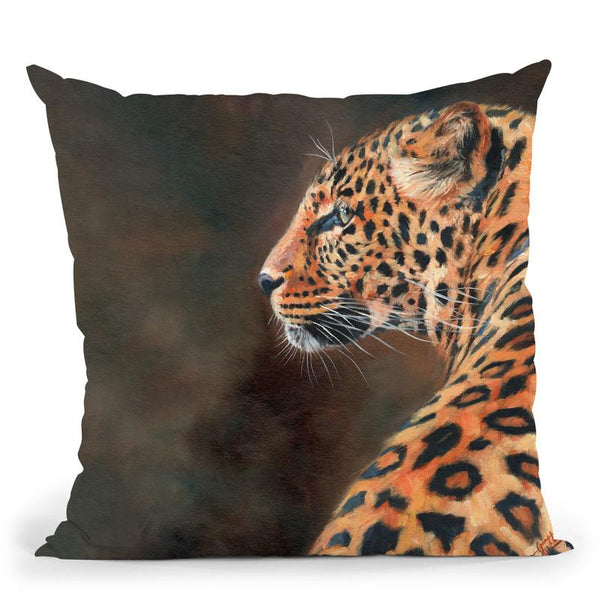 Leopard Profile Iii Throw Pillow By David Stribbling