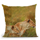 Lion Brothers Ii Throw Pillow By David Stribbling