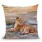 Lion Cub Resting Throw Pillow By David Stribbling