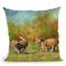 Lion Cubs Running Throw Pillow By David Stribbling