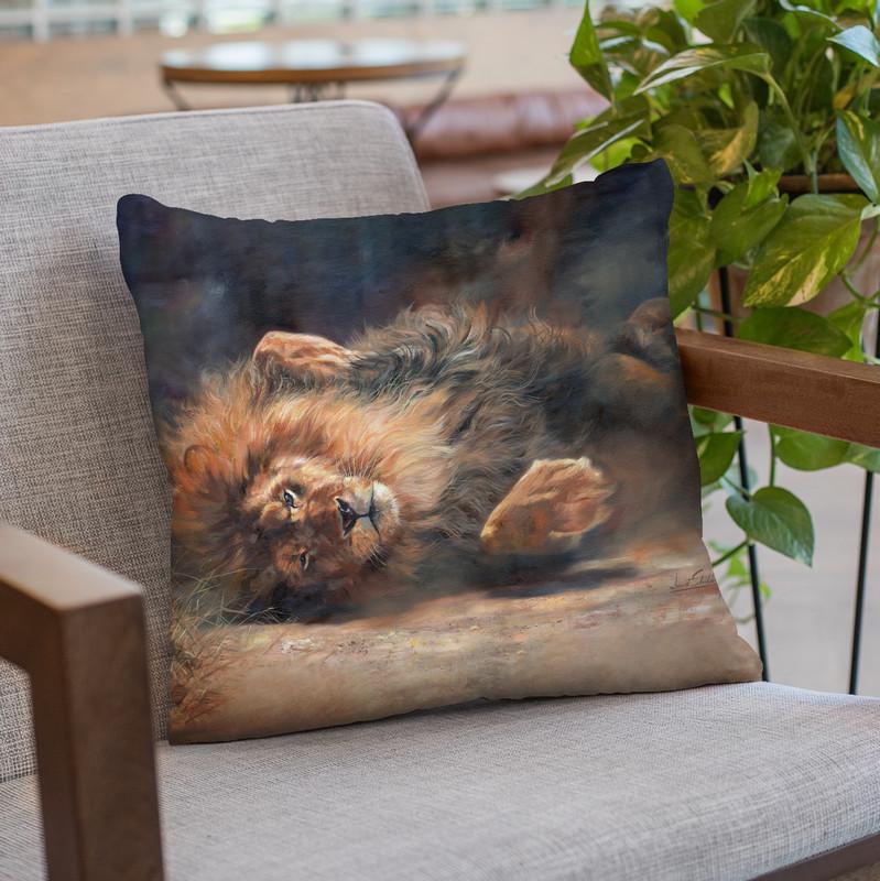Lion Vi Throw Pillow By David Stribbling