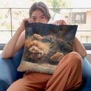 Lion Vi Throw Pillow By David Stribbling