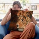 Lion V Throw Pillow By David Stribbling