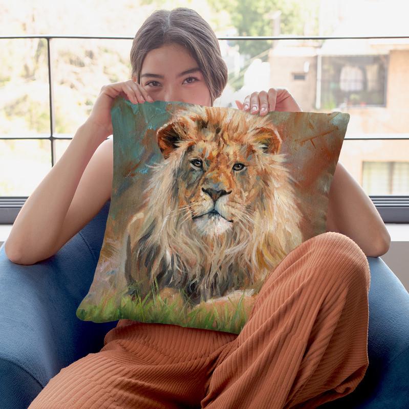 Lion Iv Throw Pillow By David Stribbling