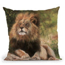 Lion Laying Down Throw Pillow By David Stribbling