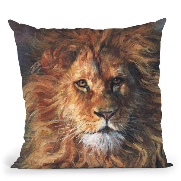 Lion Portrait Throw Pillow By David Stribbling