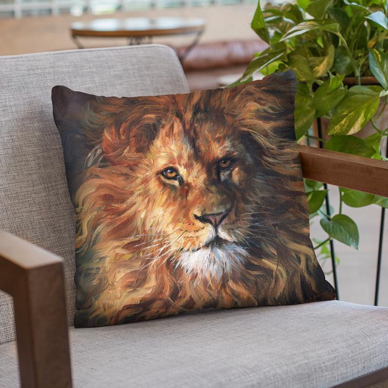 Lion Portrait Throw Pillow By David Stribbling
