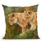 Lion Siblings Throw Pillow By David Stribbling