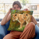 Lion Siblings Throw Pillow By David Stribbling