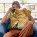 Lion Sleeps Throw Pillow By David Stribbling