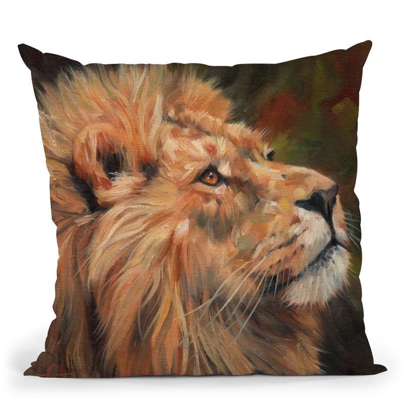 Lion Ii Throw Pillow By David Stribbling