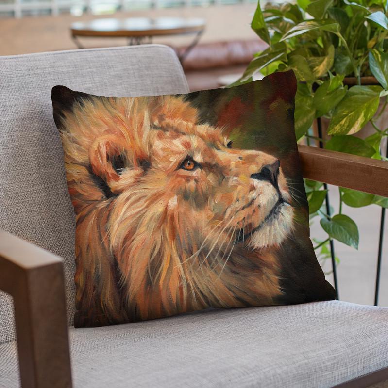Lion Ii Throw Pillow By David Stribbling