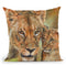 Lioness And Cub Throw Pillow By David Stribbling