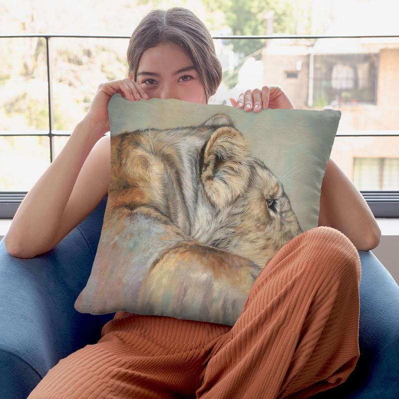 Lioness I Throw Pillow By David Stribbling