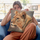 Lioness Portrait Throw Pillow By David Stribbling