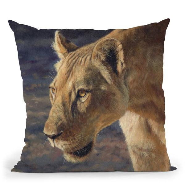 Lioness South Luangwa Throw Pillow By David Stribbling