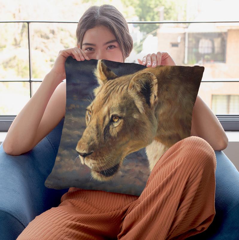 Lioness South Luangwa Throw Pillow By David Stribbling